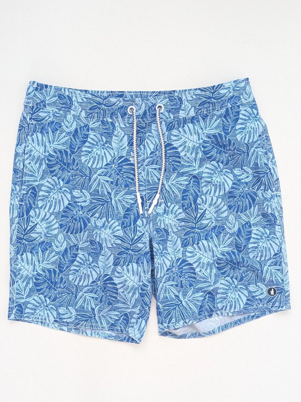 Johnnie-O Curacoa Tropical Print Swim Shorts Blue Mens Large